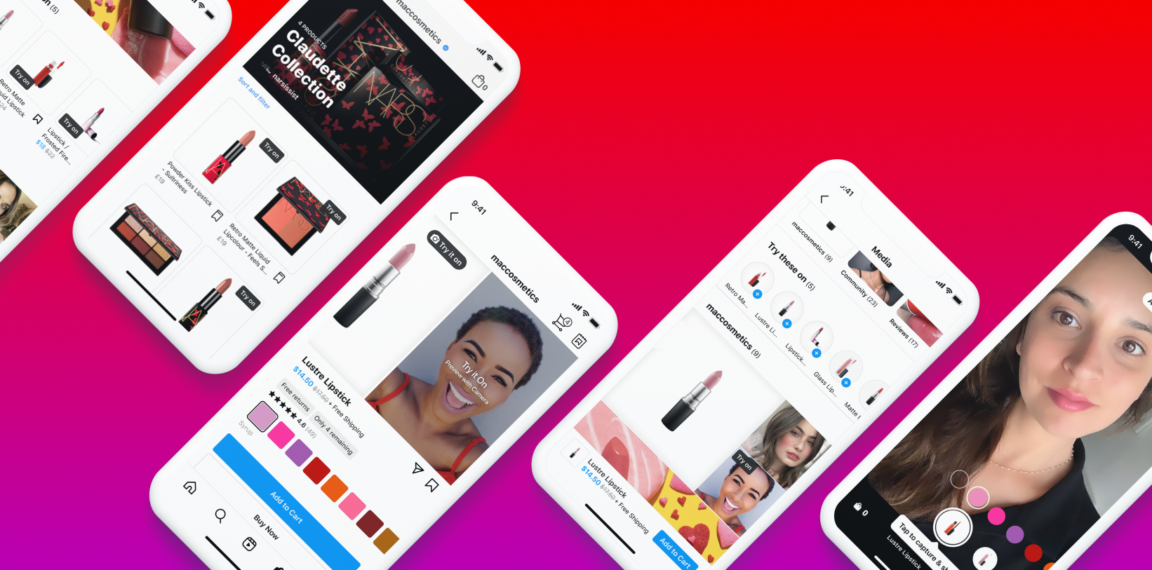 Instagram AR shopping and virtual try-on experiences across product pages and cameras